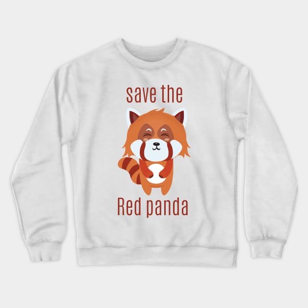 Save the red panda kawaii style Crewneck Sweatshirt by Abdydesigns